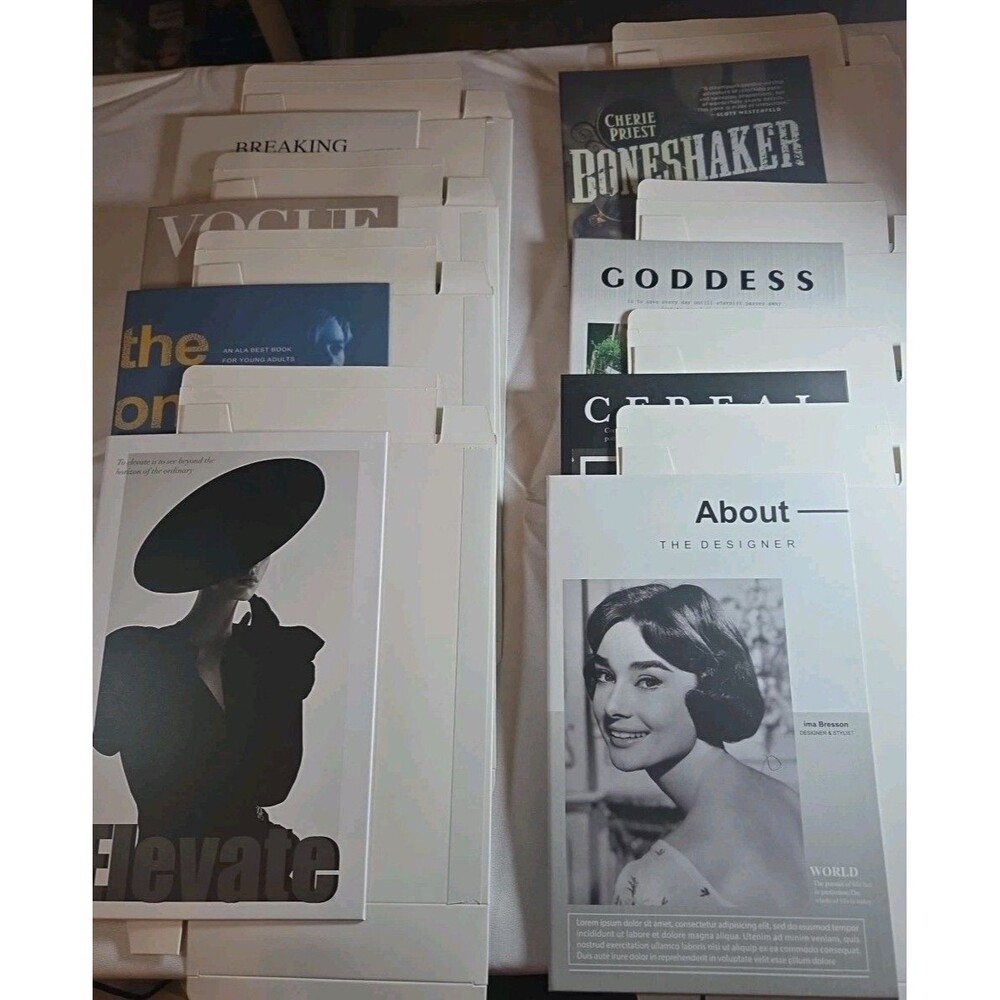 Set Of (8) Faux Books For Decoration Coffee Table, Motivational Bookshelf New